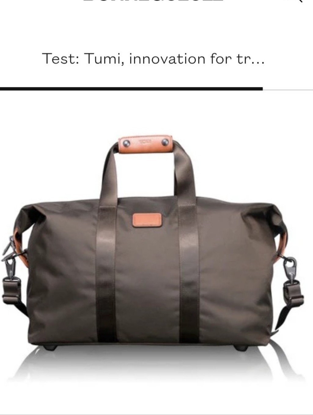 Tumi Duffel Bag Brown With Leather Accents